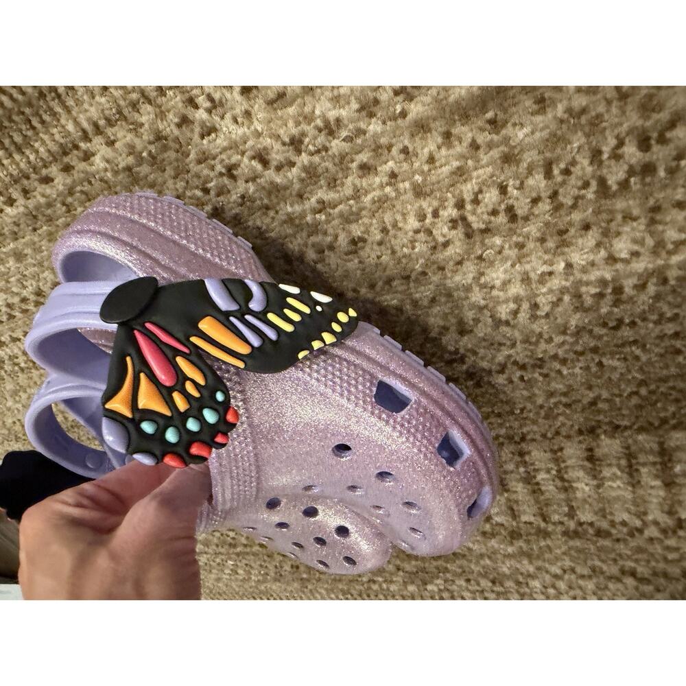 RARE CROCS KIDS Classic IAM Butterfly Clog 211262 Mystic Purple Toddlers Sz 13 C - Picture 2 of 9